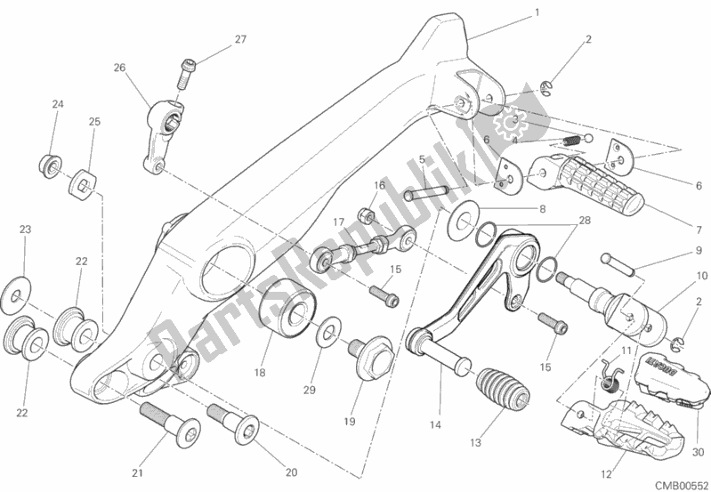 Todas as partes de Apoios Para Os Pés, Esquerdo do Ducati Scrambler 1100 PRO 2020